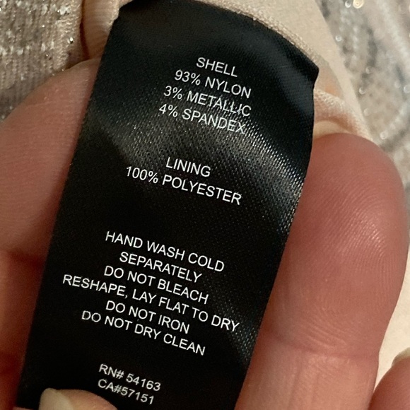 JH EVENINGS FORMAL LIGHT PEACH / PINKISH WITH SILVER METALIC DRESS SIZE 16 NWT - Picture 12 of 15